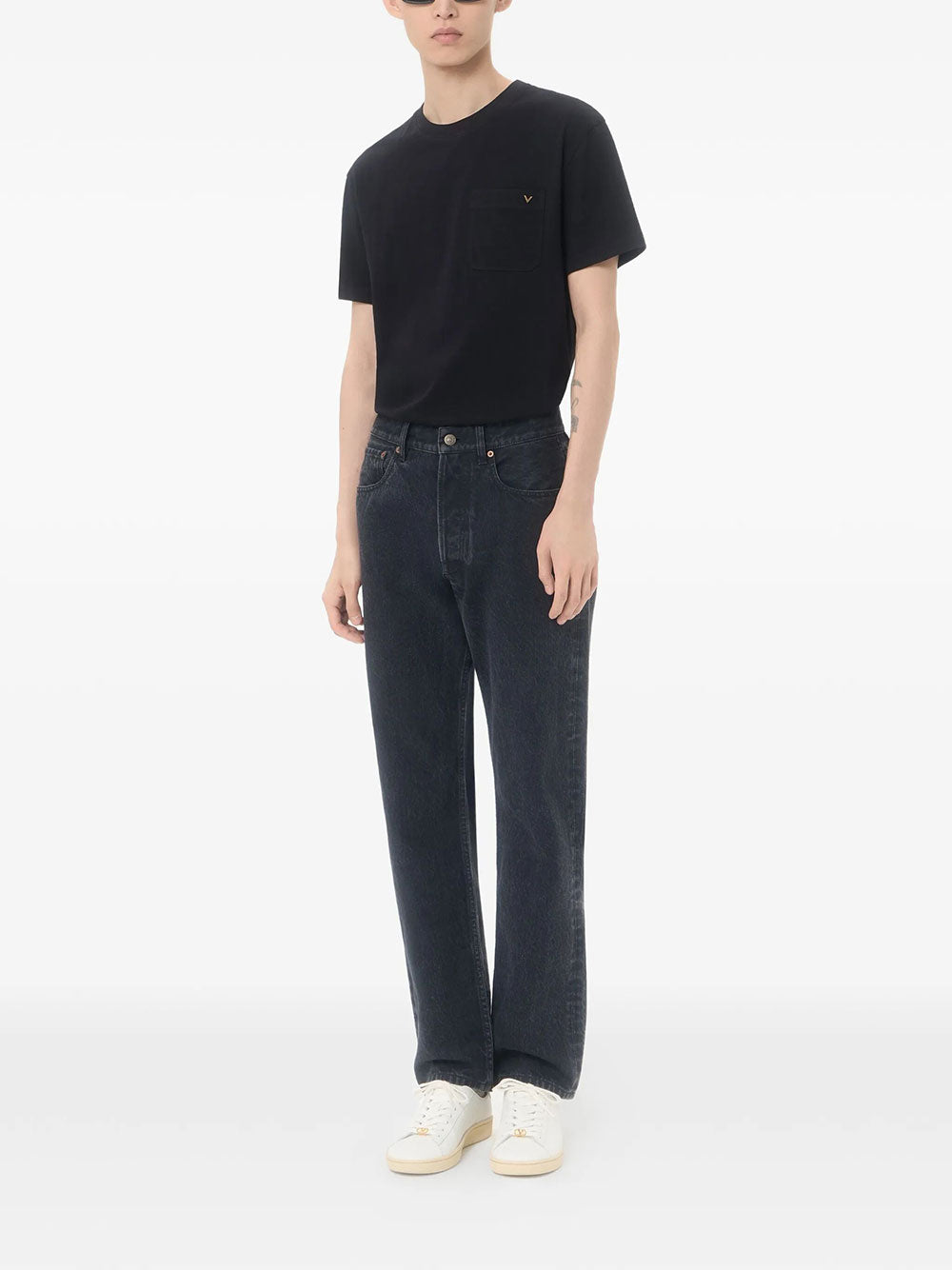 Valentino Garavani Men Valentino Cotton T-Shirt With Vgold VALENTINO GARAVANI