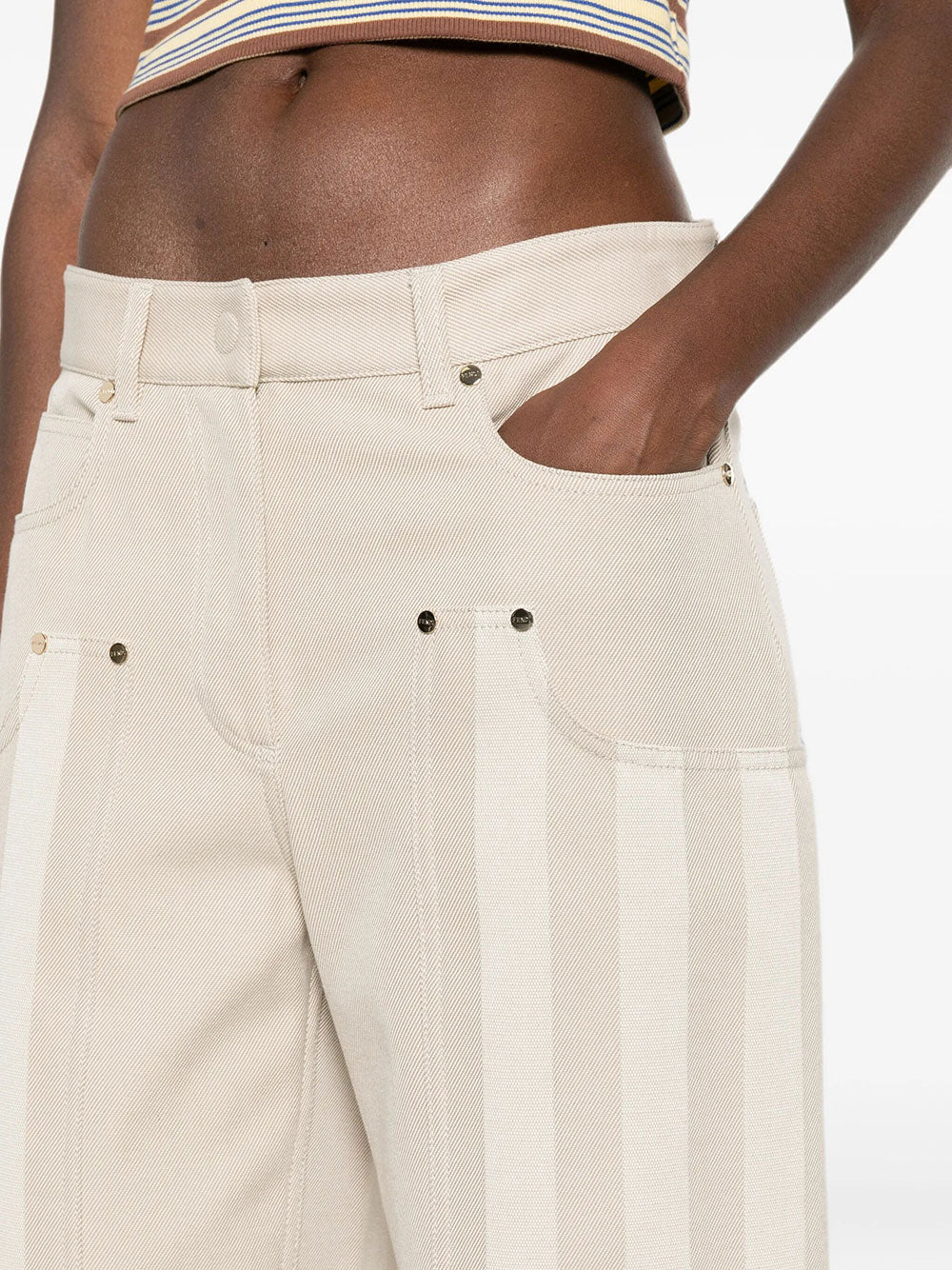 Fendi Women Pequin Drill Trousers FENDI