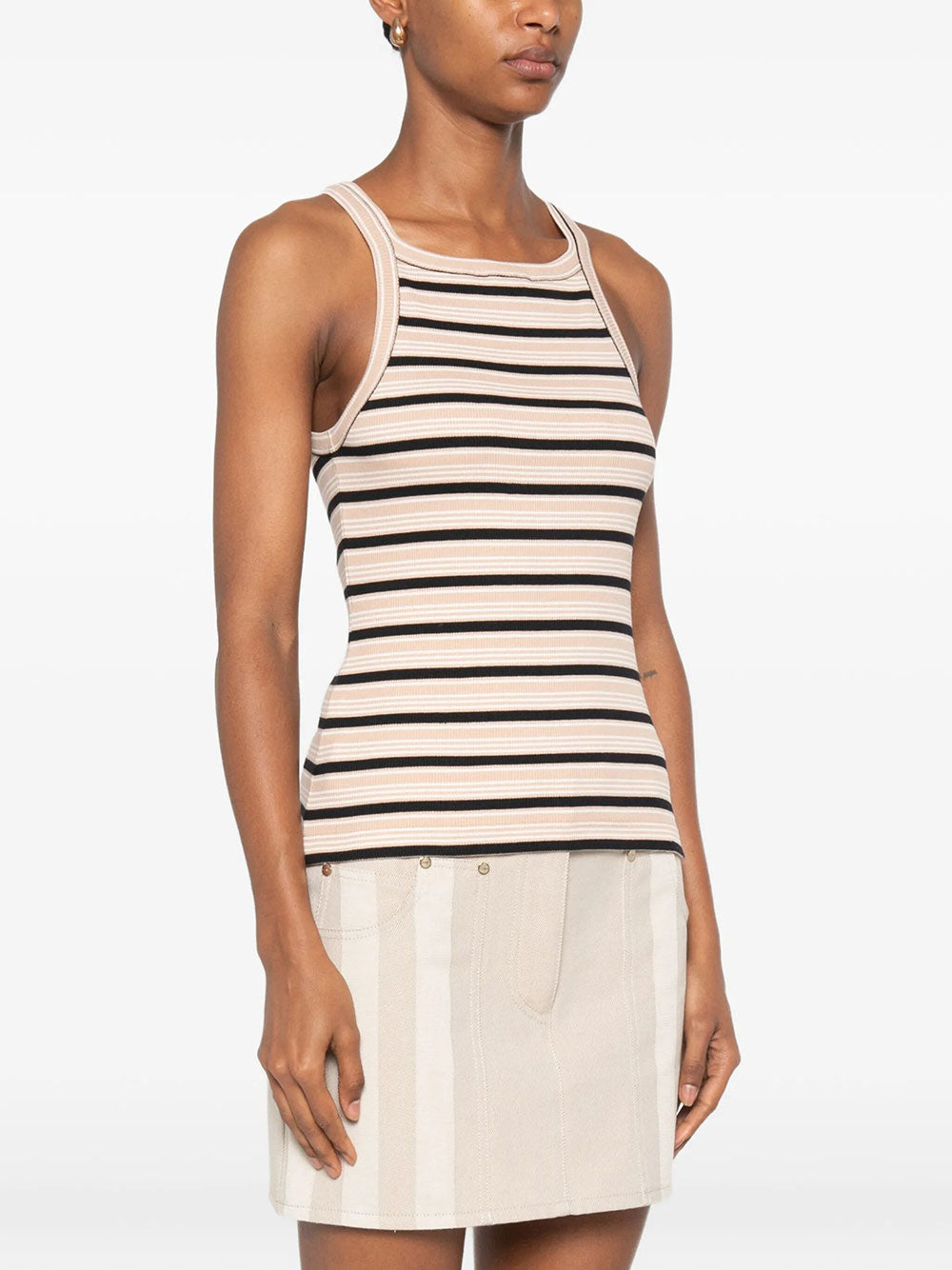 Fendi Women Multicolour Cotton Striped Knit Top FENDI