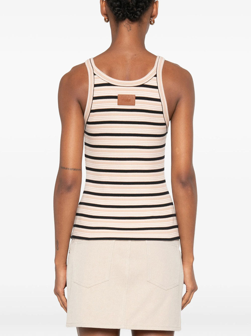 Fendi Women Multicolour Cotton Striped Knit Top FENDI