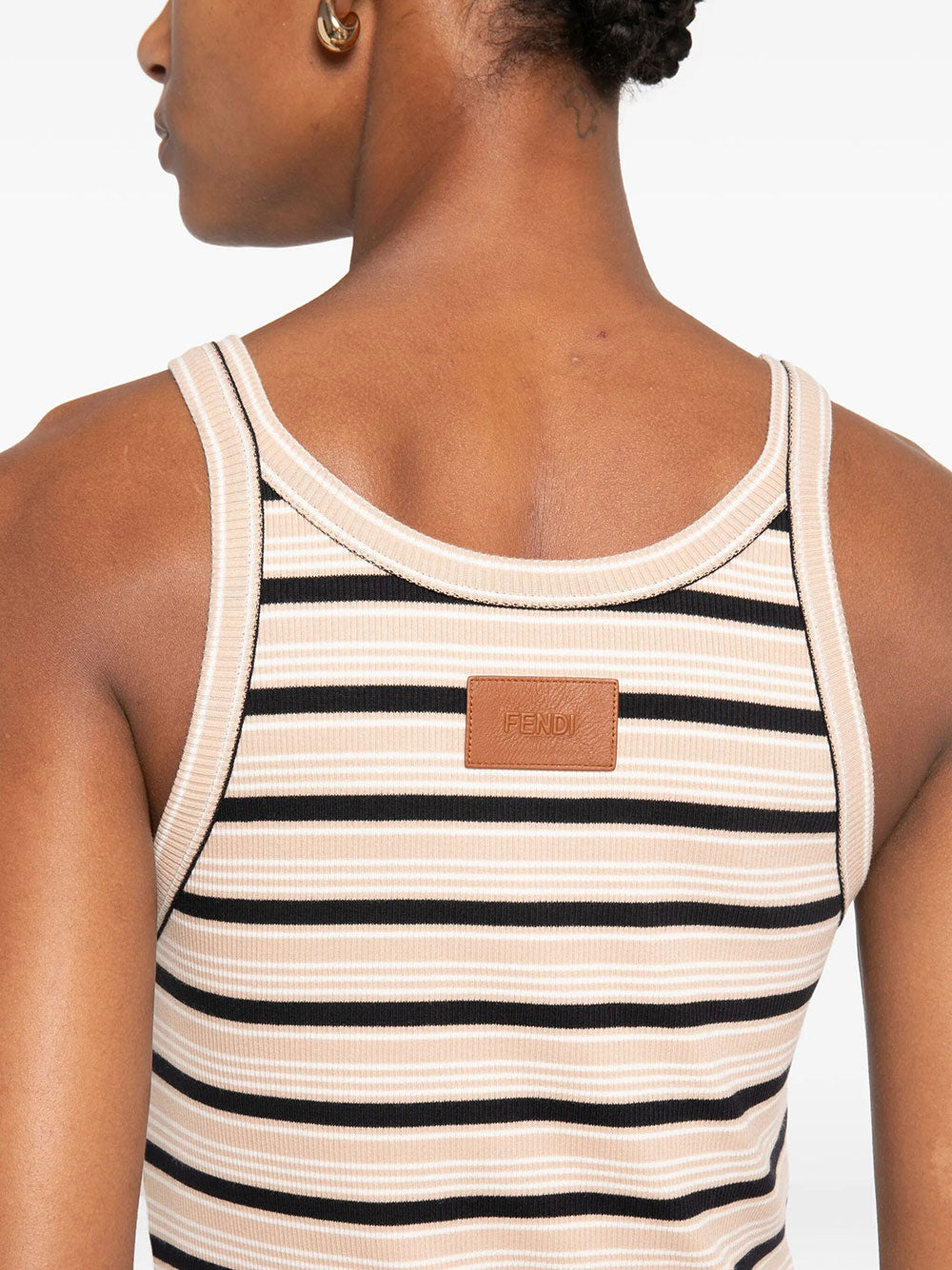 Fendi Women Multicolour Cotton Striped Knit Top FENDI