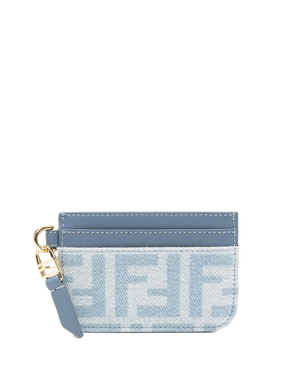 Fendi Women Baguette Ff Denim Flat Card Case FENDI