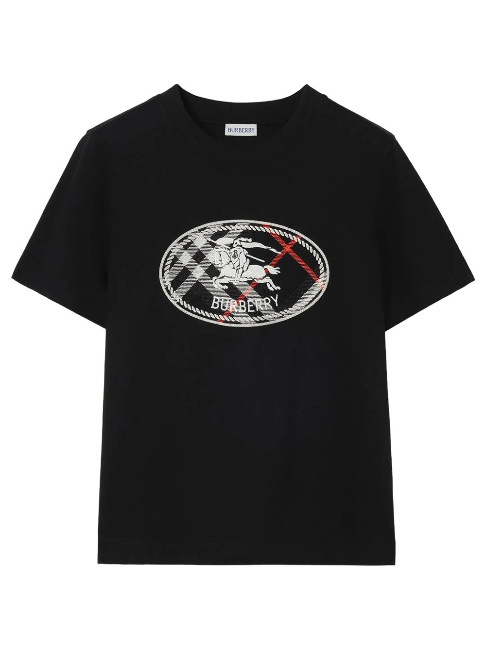 Burberry Women Check Knight Stamp Cotton T-Shirt BURBERRY