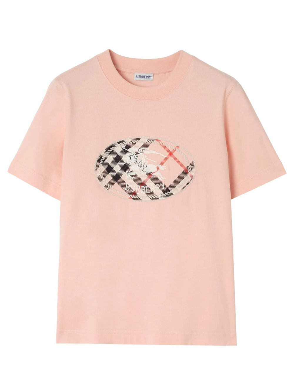 Burberry Women Check Knight Stamp Cotton T-Shirt BURBERRY