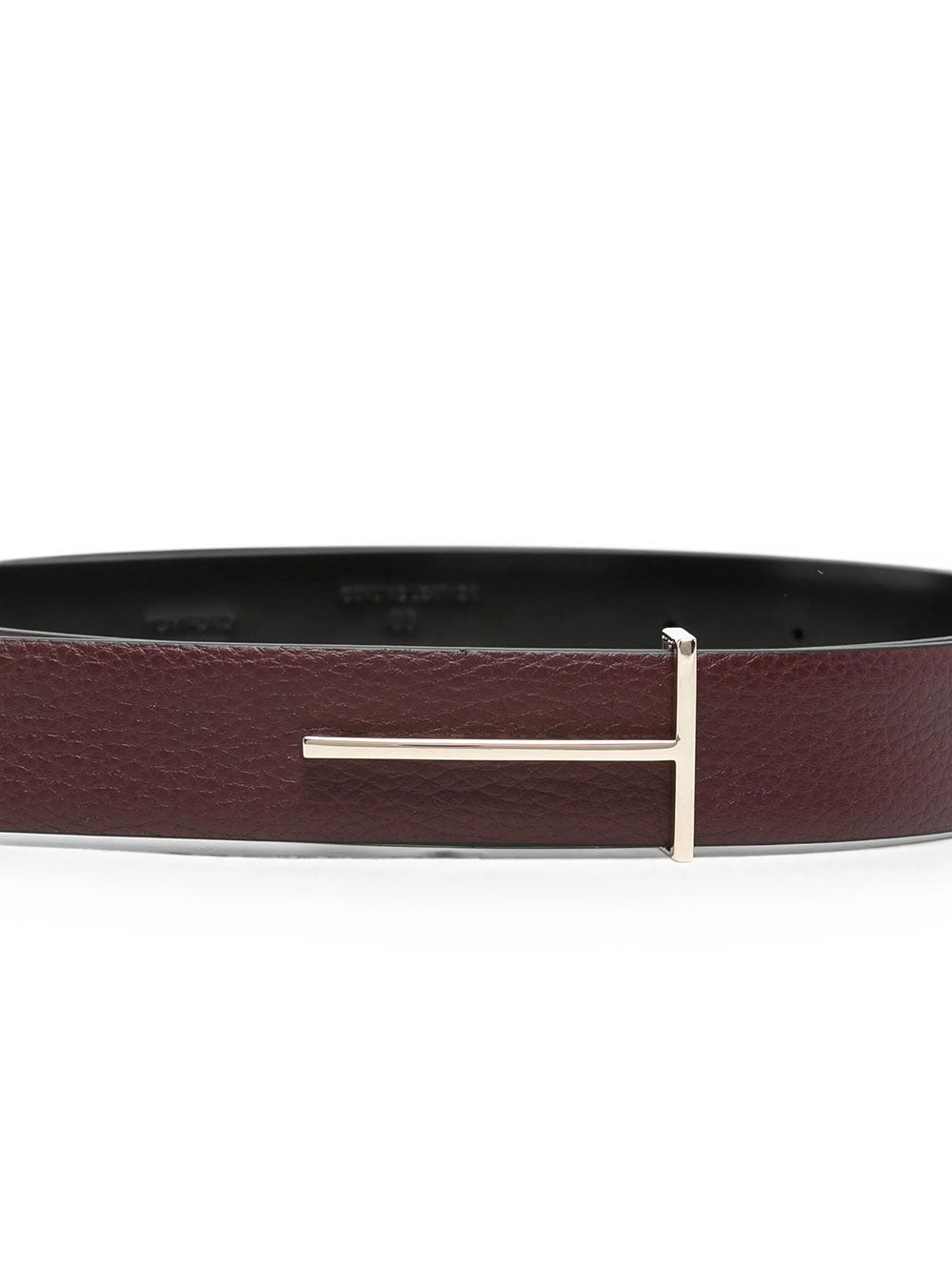 Tom Ford Women Grained Leather And Spazzolato Leather Slim T Belt TOM FORD