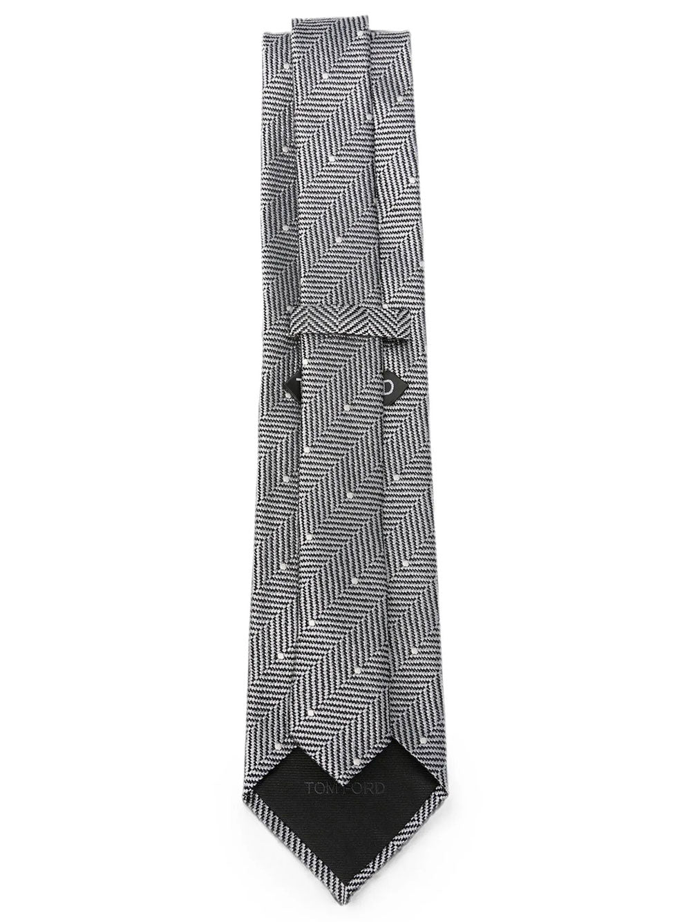 Tom Ford Men Polka-Dot And Herringbone Pattern Silk Tie TOM FORD
