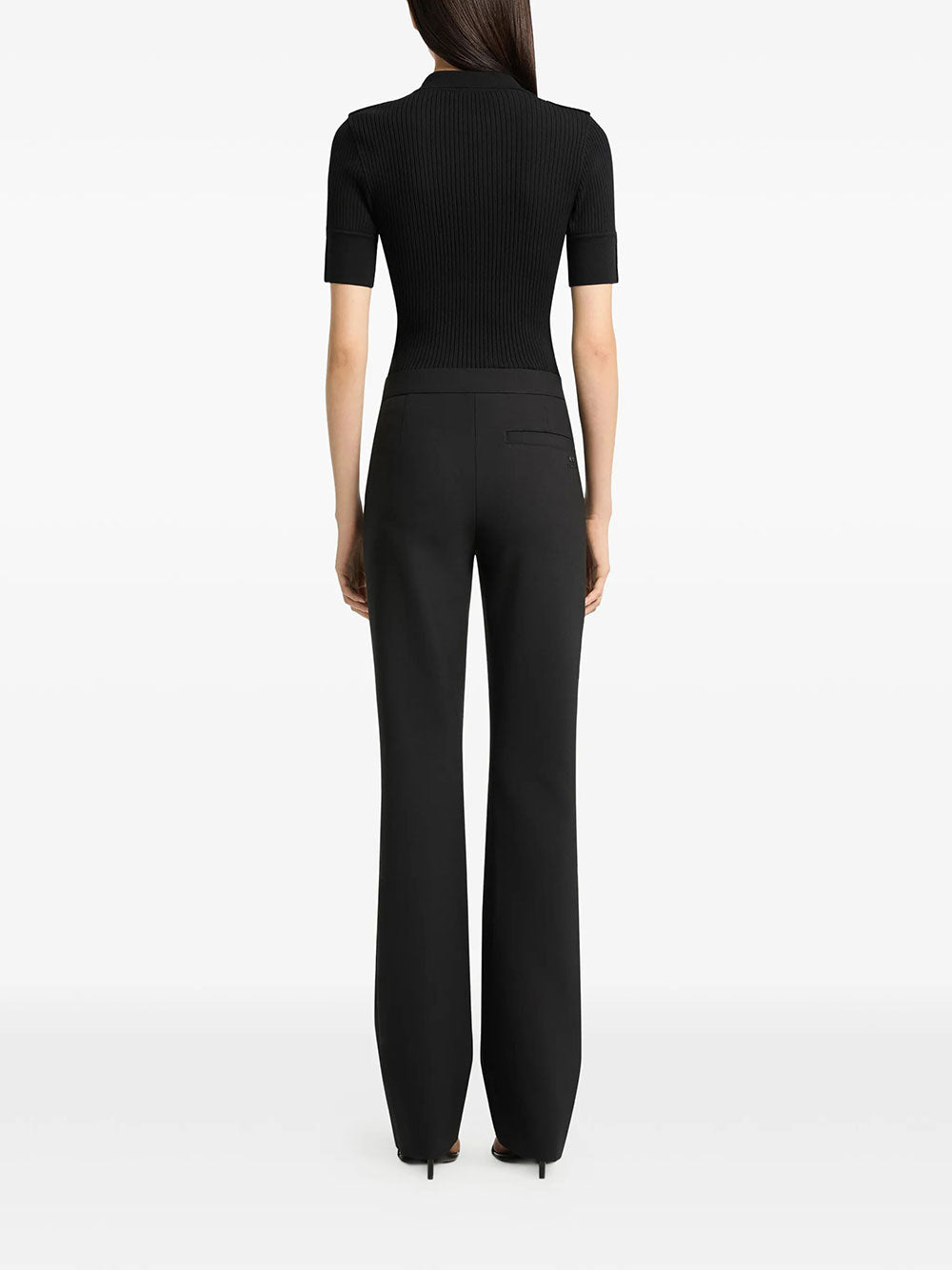 Courreges Women Classic Rib Knit Short Sleeved Polo COURREGES