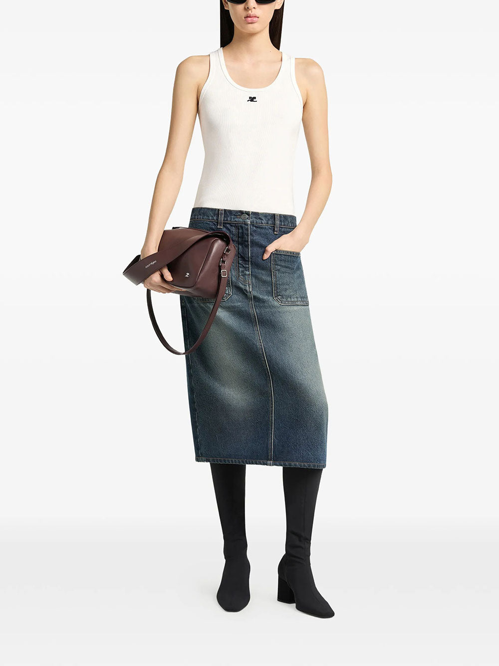 Courreges Women 90`S Rib Tank Top COURREGES
