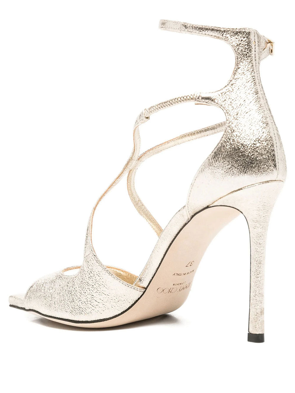 Jimmy Choo Women Azia 95 Platinum Brilliance Fabric Sandals JIMMY CHOO