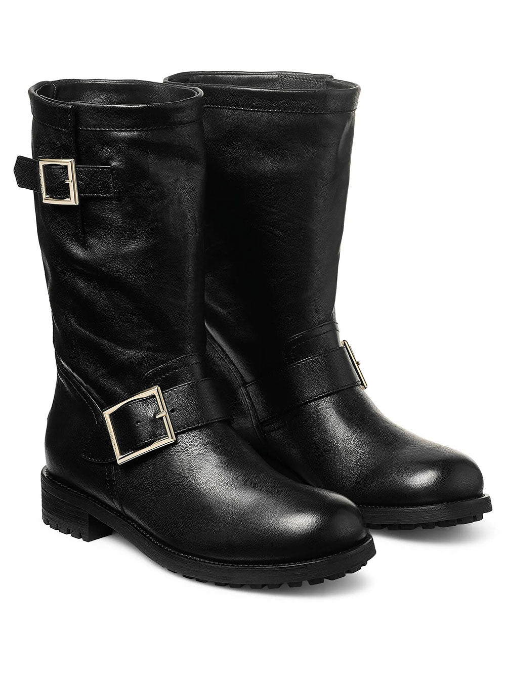 Jimmy Choo Women Biker Mid Leather Ankle Boots JIMMY CHOO
