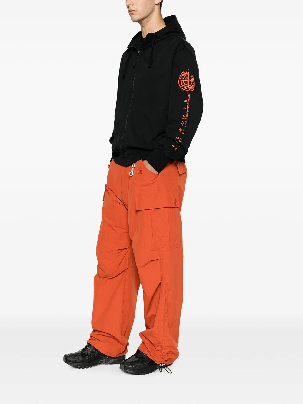 Stone Island Men Oversized-Fit Zip-Up Sweatshirt With `Vertical Placement` Print STONE ISLAND