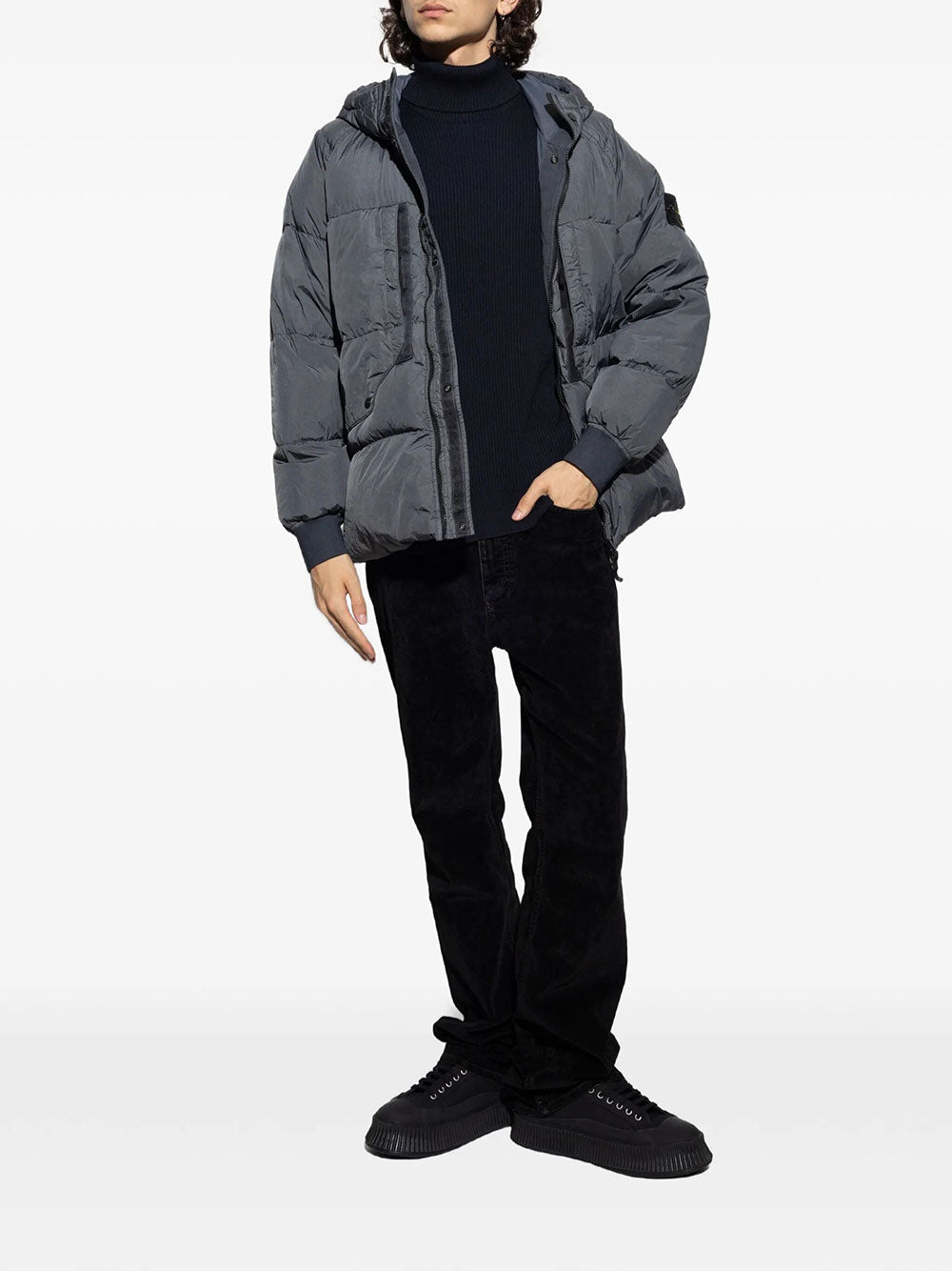 Stone Island Men Wool Turtleneck Sweater In Full Ribs STONE ISLAND