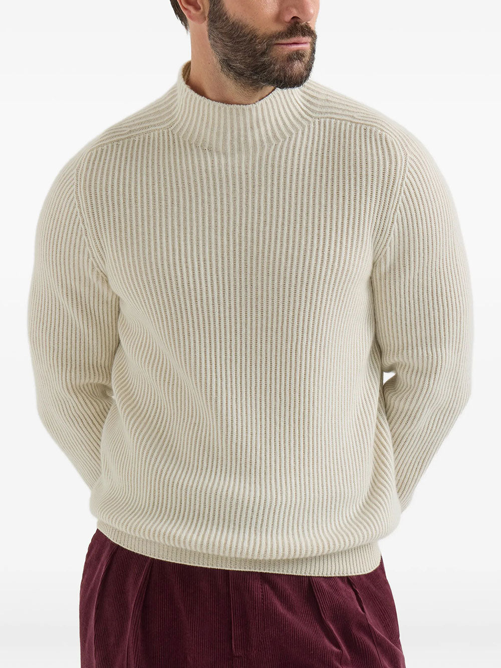 Brunello Cucinelli Men Cashmere English Rib Turtleneck Sweater BRUNELLO CUCINELLI