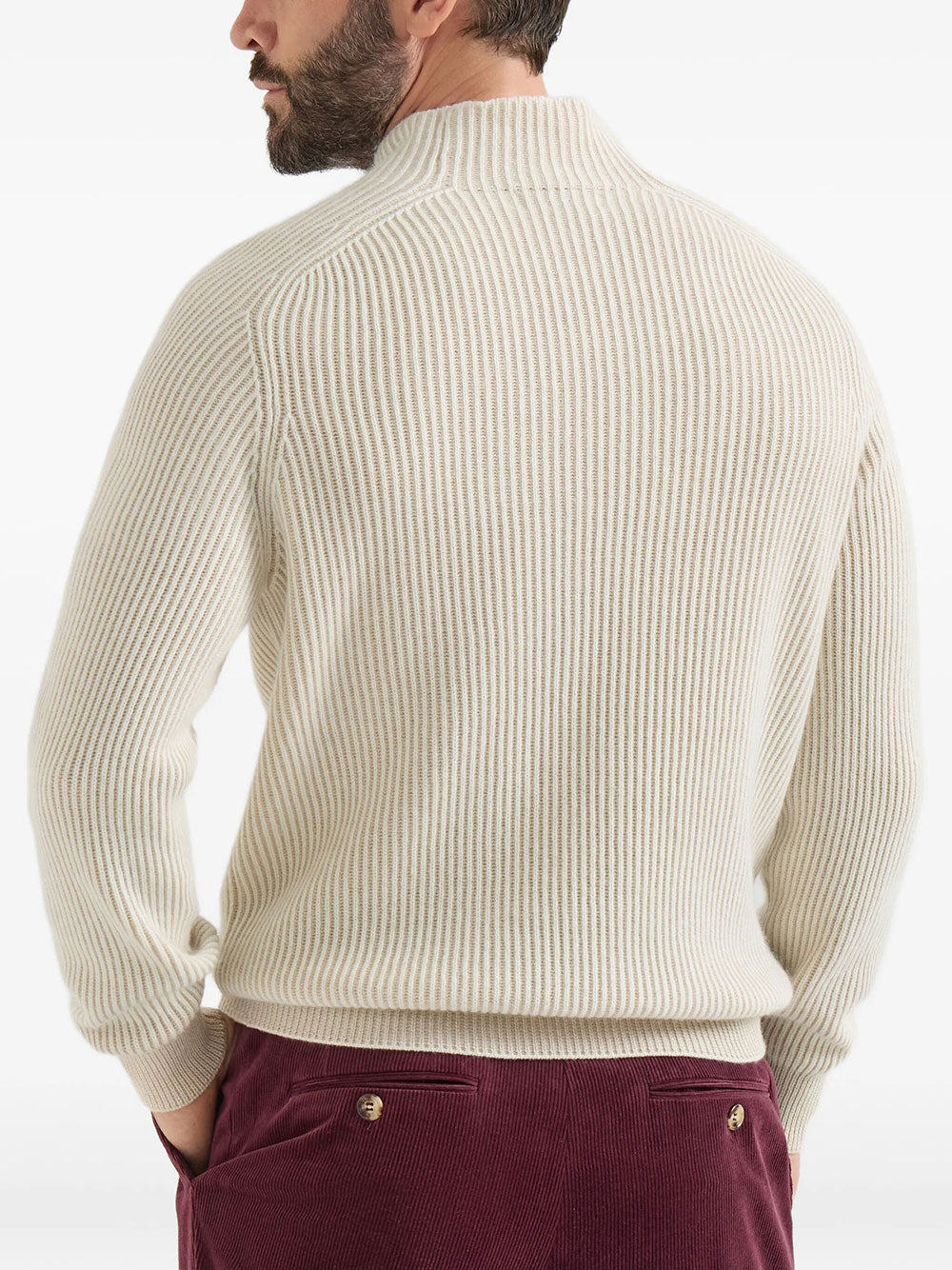 Brunello Cucinelli Men Cashmere English Rib Turtleneck Sweater BRUNELLO CUCINELLI