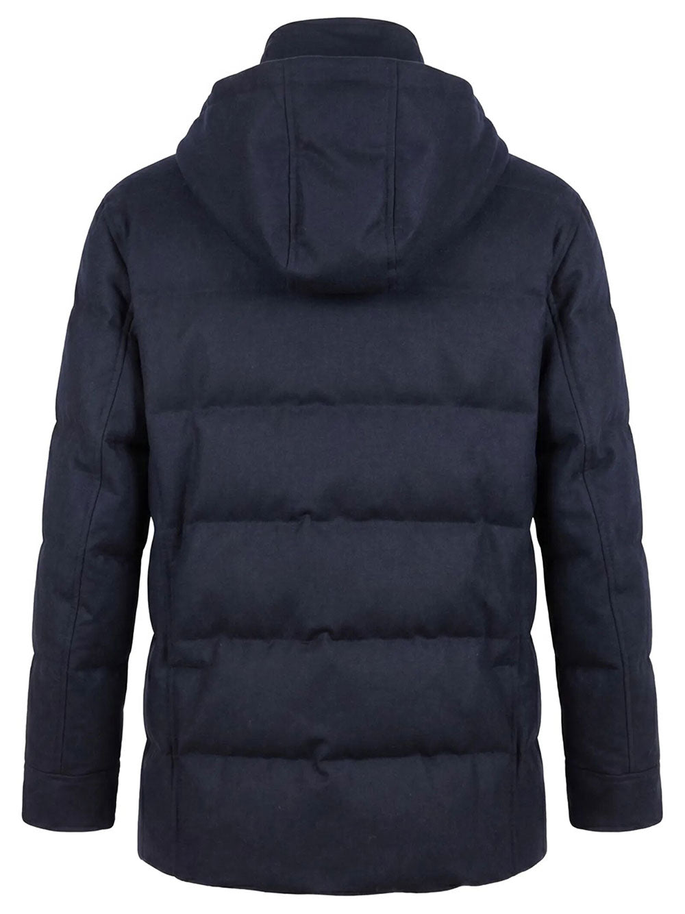 Brunello Cucinelli Men Bonded Wool Flannel Down Parka With Detachable Hood BRUNELLO CUCINELLI