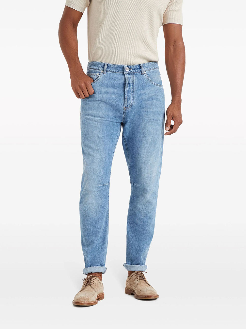 Brunello Cucinelli Men Pantalone Cinque Tasche In Denim Leggero BRUNELLO CUCINELLI