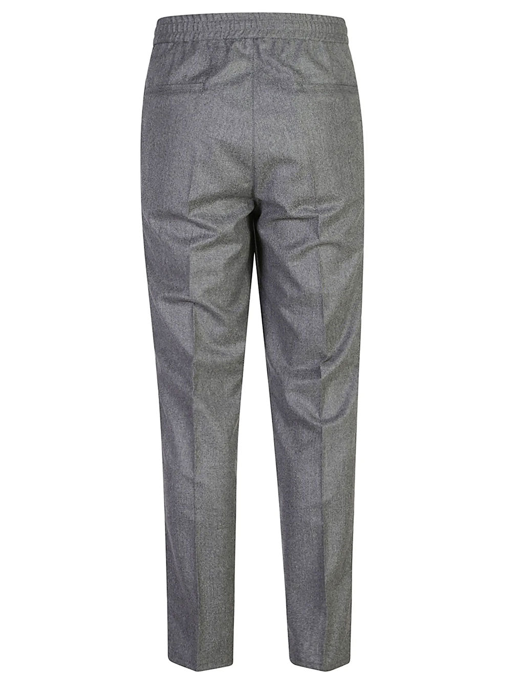 Brunello Cucinelli Men Wool Flannel Leisure Fit Trousers With Drawstring And Double Pleats BRUNELLO CUCINELLI