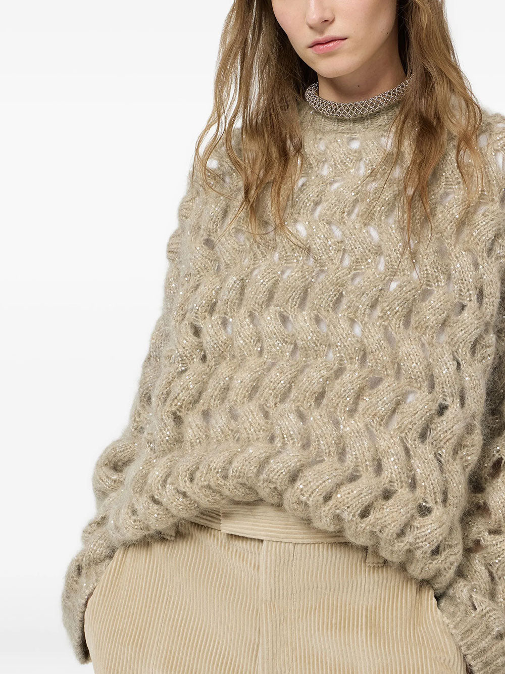 Brunello Cucinelli Women Maglia Dazzling Zigzag Cables In Mohair E Lana BRUNELLO CUCINELLI