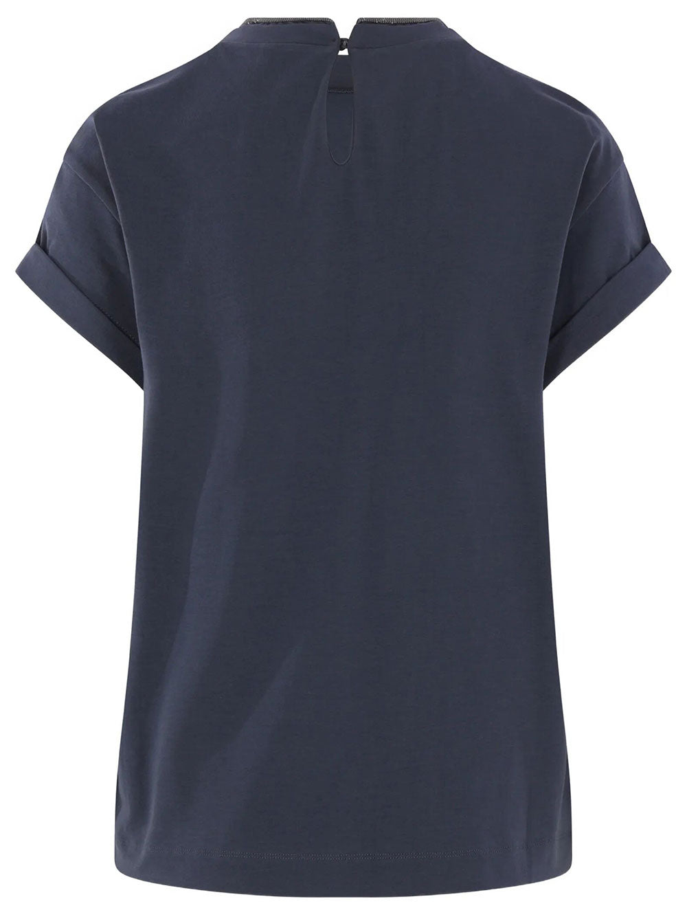 Brunello Cucinelli Women Stretch Cotton Jersey T-Shirt With Precious Faux Layering BRUNELLO CUCINELLI