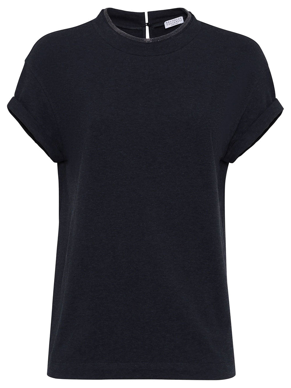 Brunello Cucinelli Women Stretch Cotton Jersey T-Shirt With Precious Faux Layering BRUNELLO CUCINELLI