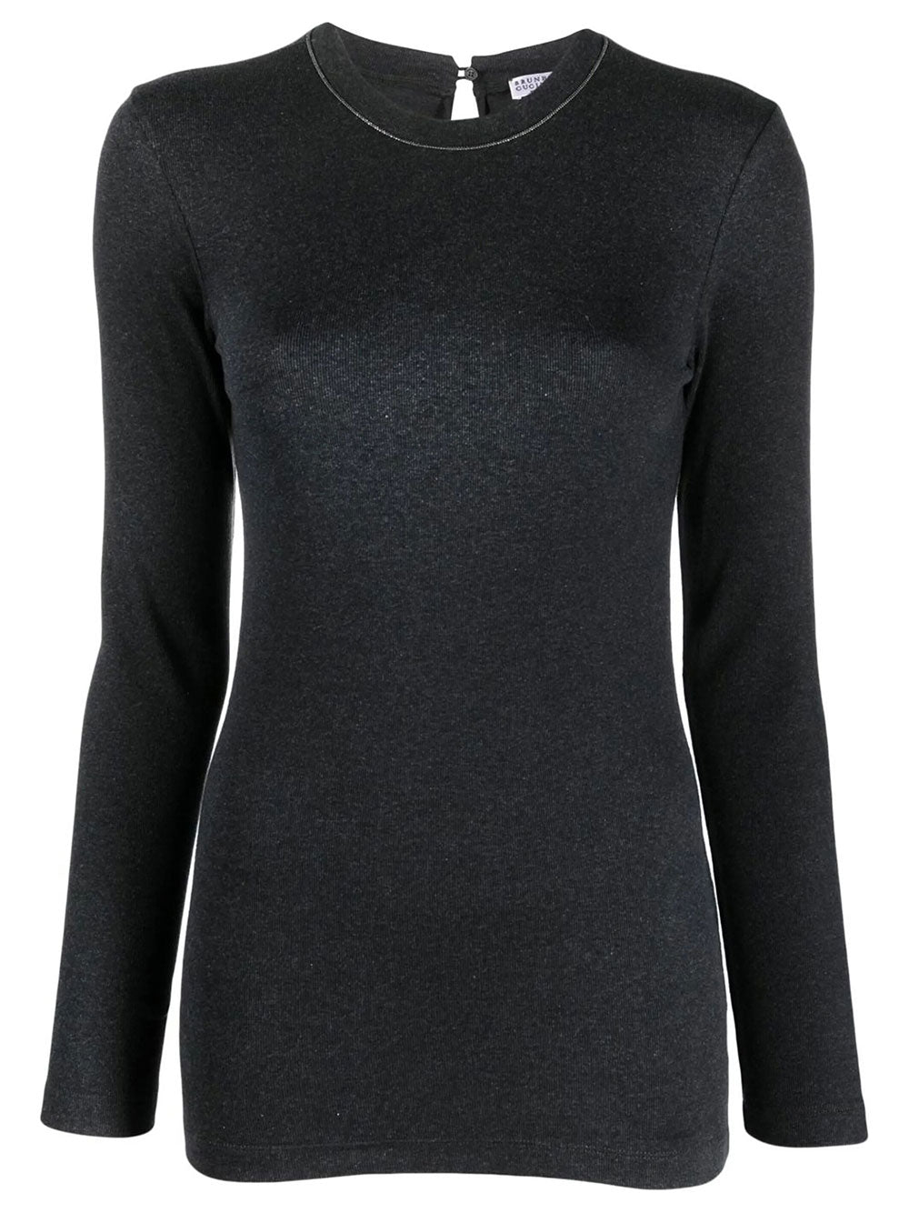 Brunello Cucinelli Women Chain Collar Long-Sleeved Fitted Top BRUNELLO CUCINELLI