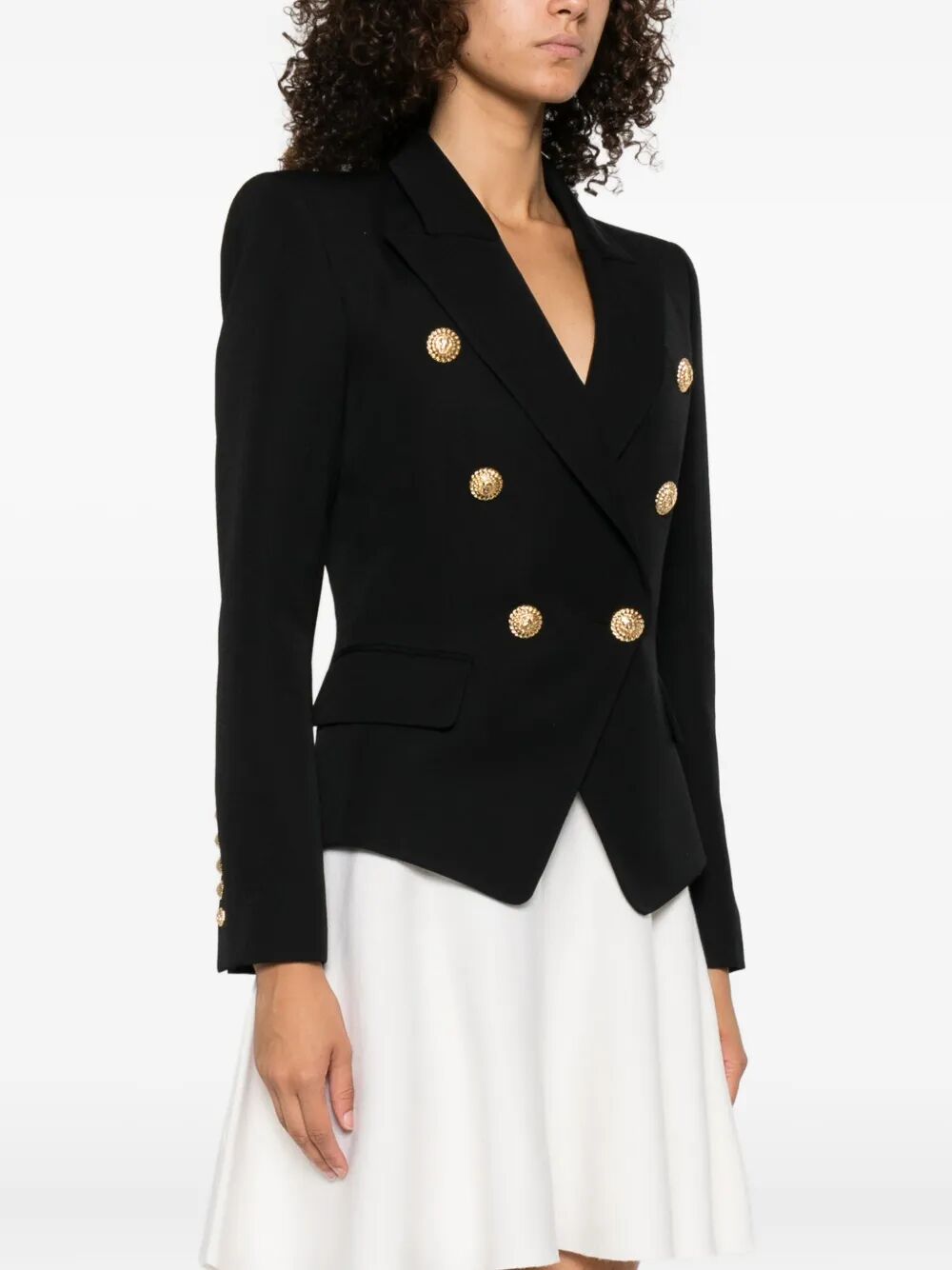 Balmain Women Double-Breasted Wool Fitted Jacket BALMAIN