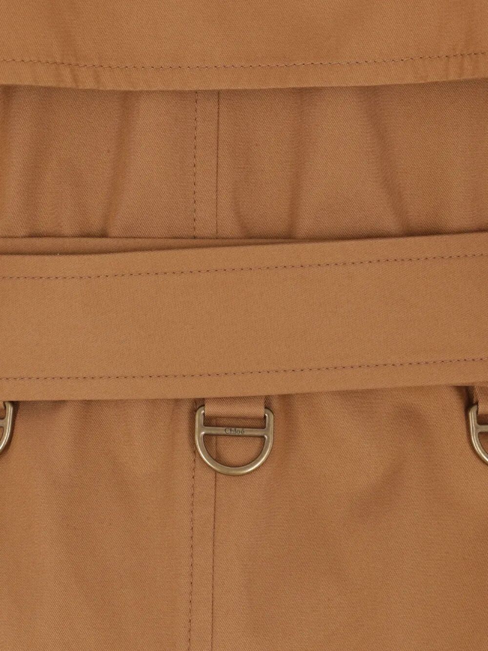 Chloe Women Cotton Gabardine Belted Long Trench Coat CHLOE
