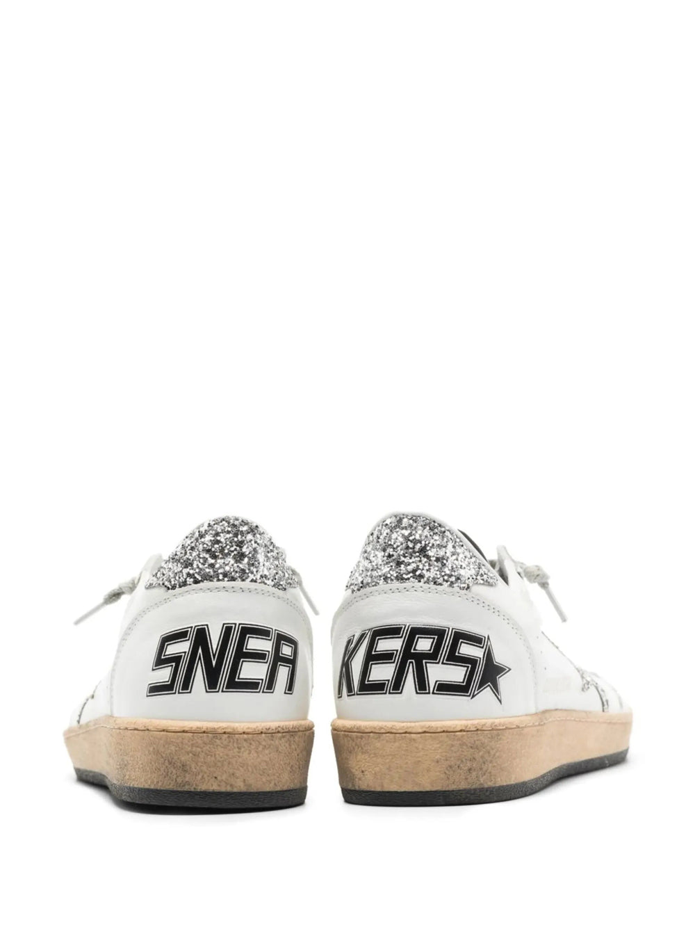 Golden Goose Women Ball Star Sneakers In Nappa With White Star And Glitter Heel Tab GOLDEN GOOSE