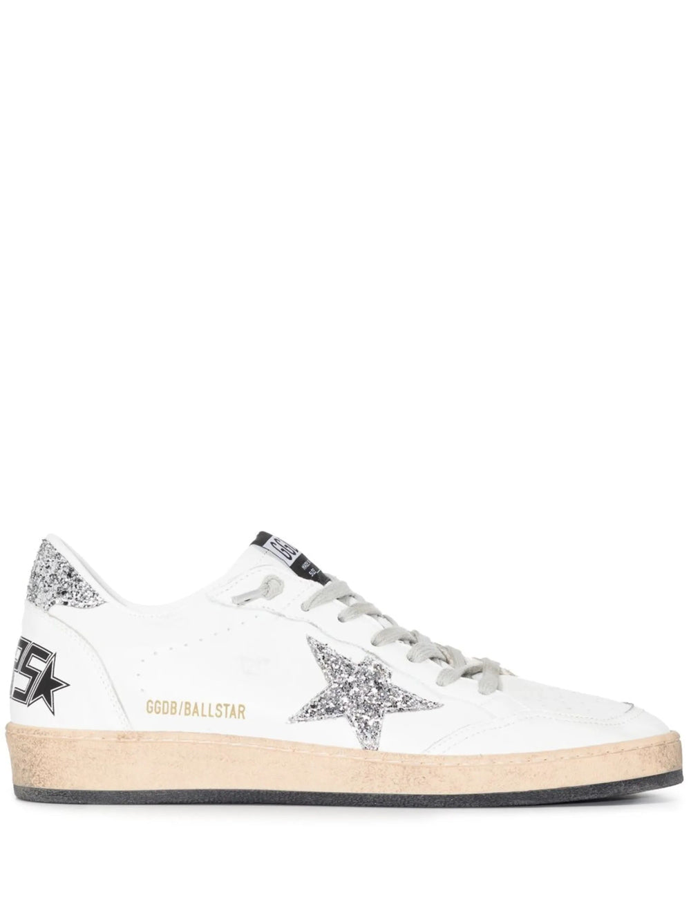 Golden Goose Women Ball Star Sneakers In Nappa With White Star And Glitter Heel Tab GOLDEN GOOSE