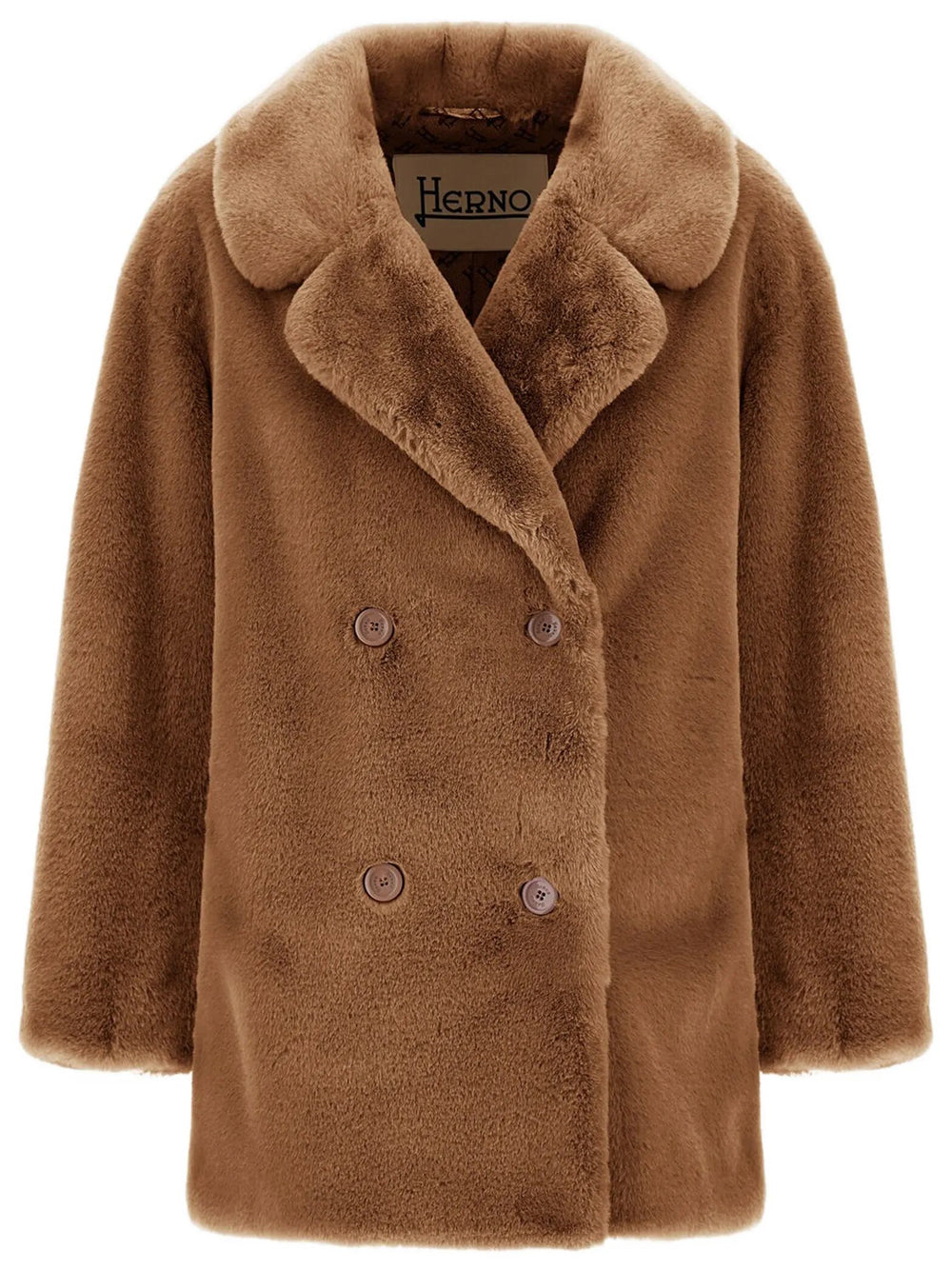 Herno Women Cappotto Doppiopetto In Ecopelliccia HERNO