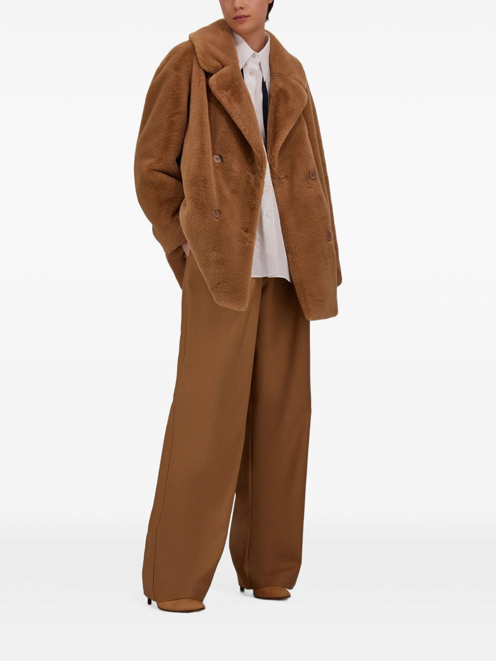 Herno Women Cappotto Doppiopetto In Ecopelliccia HERNO