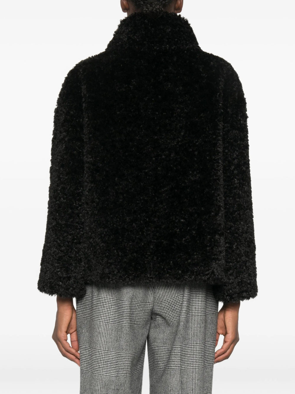 Herno Women Cappotto Corto A Collo Alto In Ecopelliccia HERNO