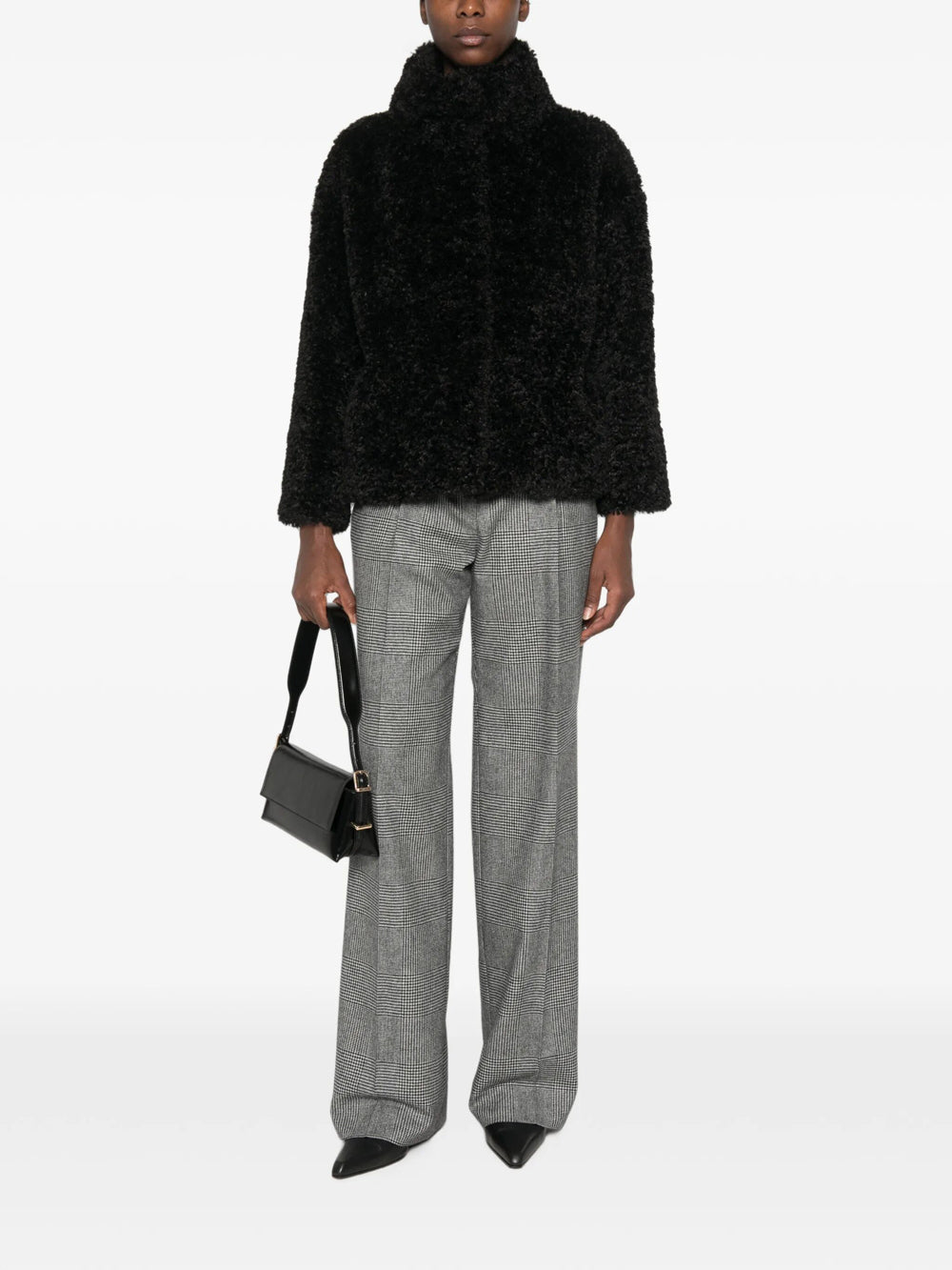 Herno Women Cappotto Corto A Collo Alto In Ecopelliccia HERNO