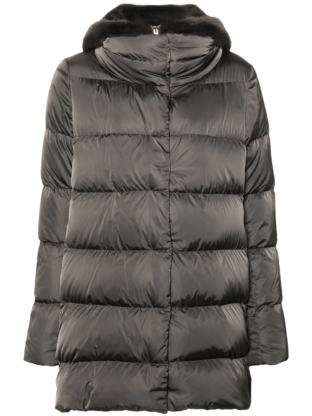 Herno Women Piumino A-Shape In Raso E Lady Alternative Fur HERNO