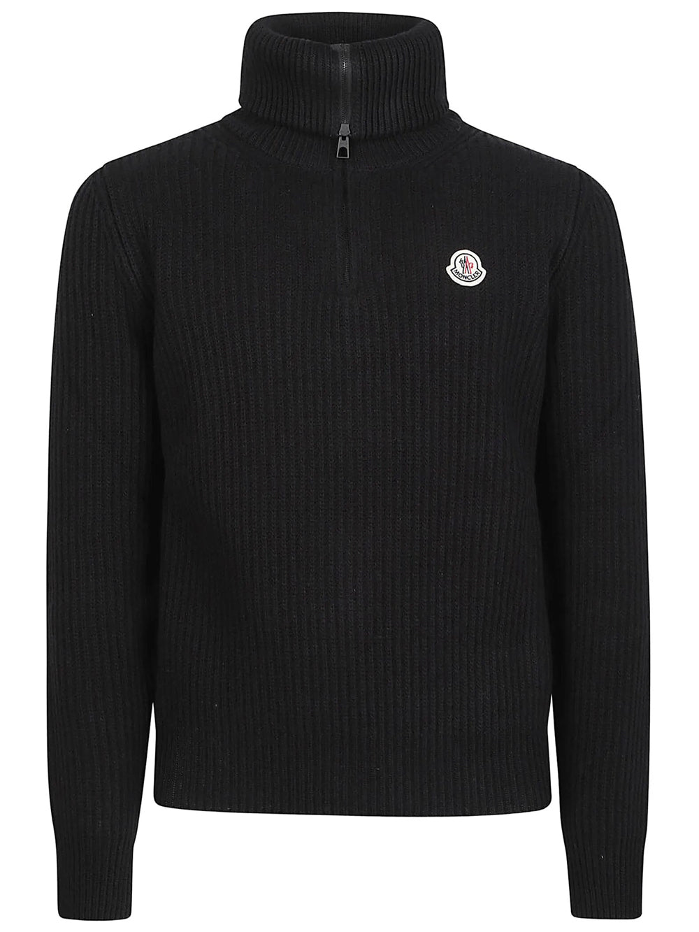 Moncler Men Dolcevita In Lana A Coste Con Logo MONCLER