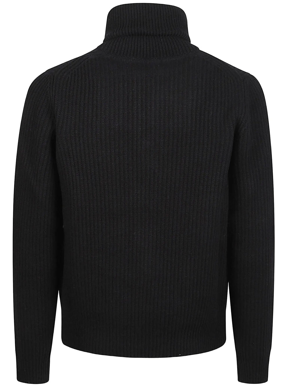 Moncler Men Dolcevita In Lana A Coste Con Logo MONCLER