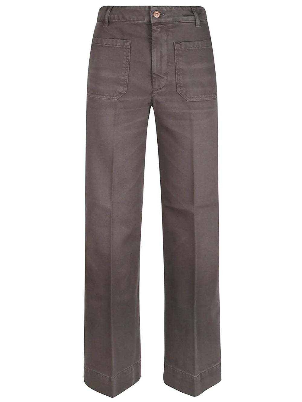 Victoria Beckham Women Jeans Alina A Gamba Ampia In Grigio Fossile VICTORIA BECKHAM