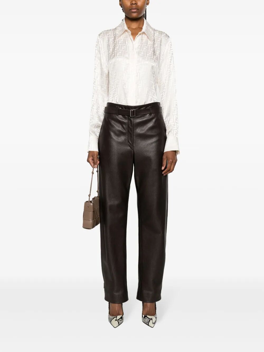 Fendi Women Ff Silk Oversized Shirt FENDI
