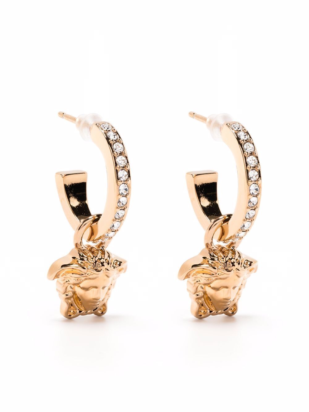 Crystal La Medusa Hoop Earrings Women VERSACE