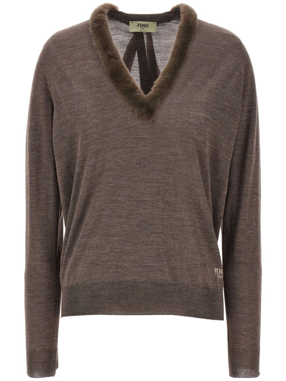 Fendi Women Wool And Silk V-Neck Jumper FENDI