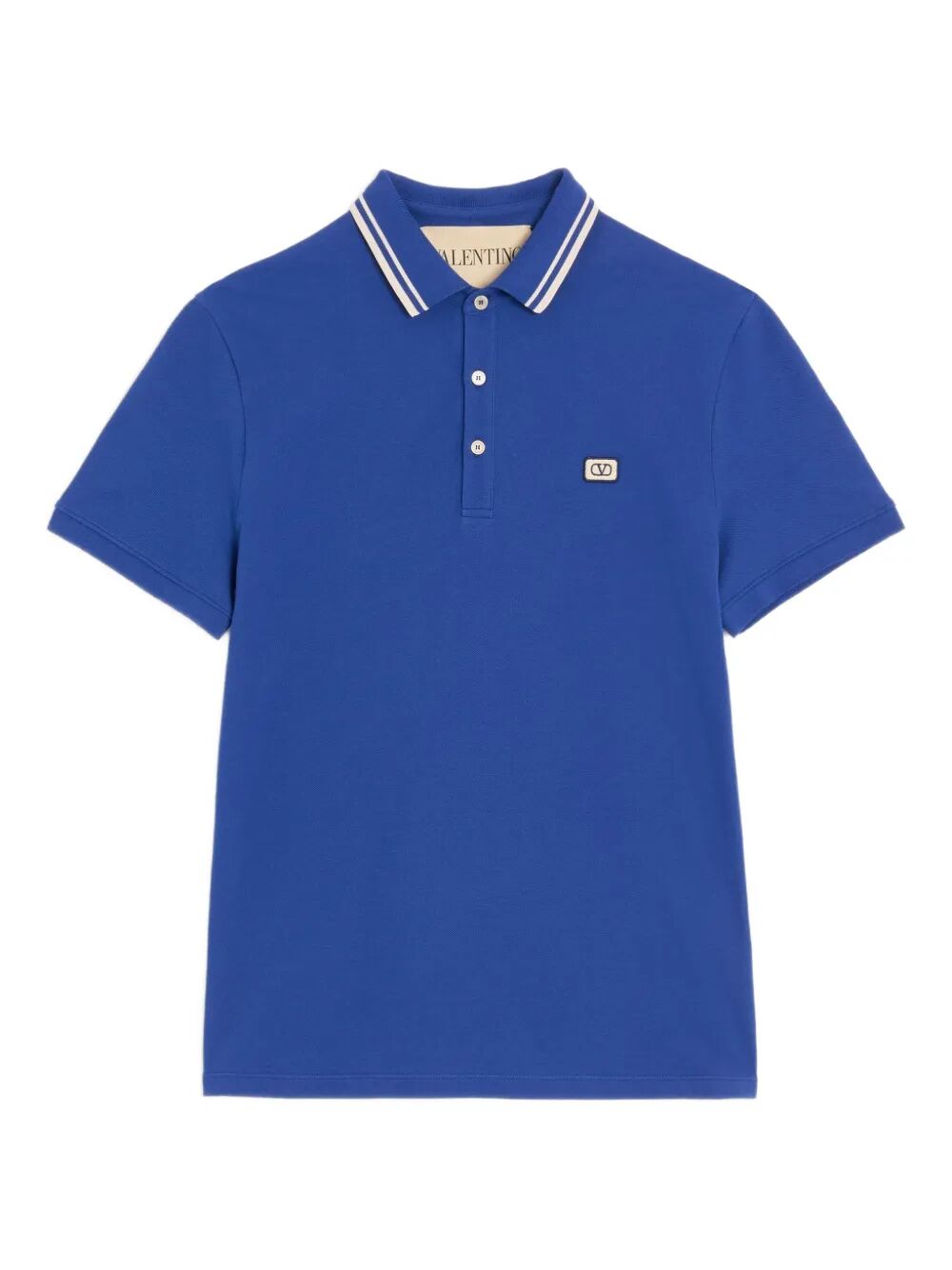 Valentino Garavani Men Cotton Piqué Polo Shirt With Vlogo Patch VALENTINO GARAVANI