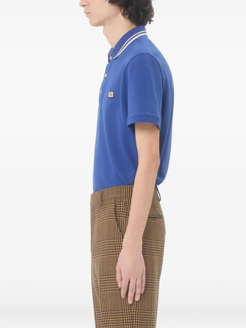 Valentino Garavani Men Cotton Piqué Polo Shirt With Vlogo Patch VALENTINO GARAVANI