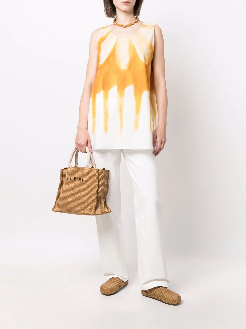 Marni Women Raffia-Effect Small Tote Bag MARNI