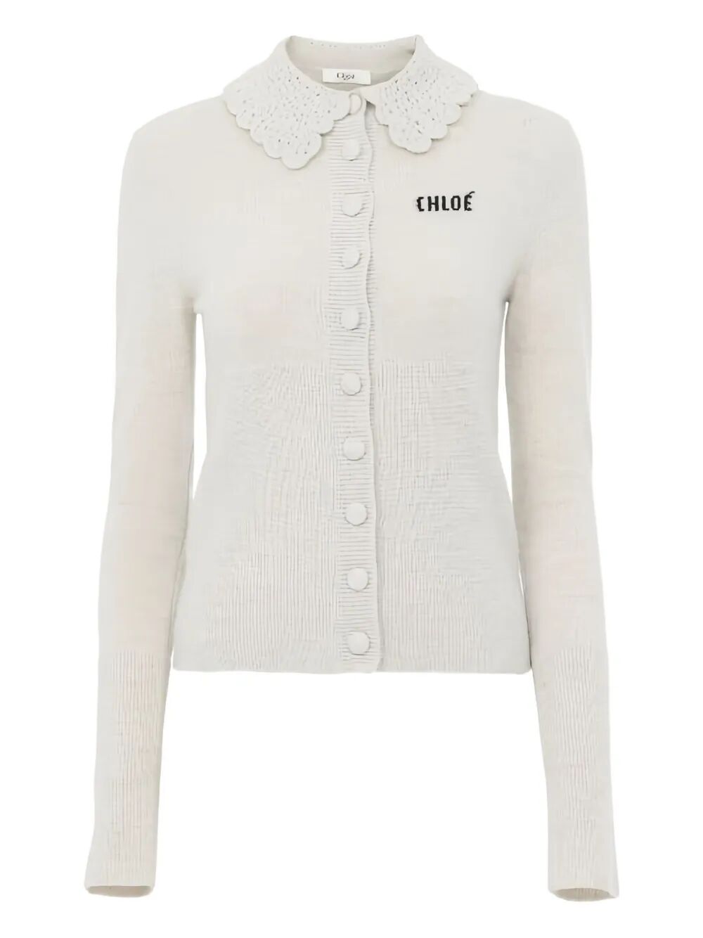 Chloe Women Crocheted Collar Wool Cardigan CHLOE