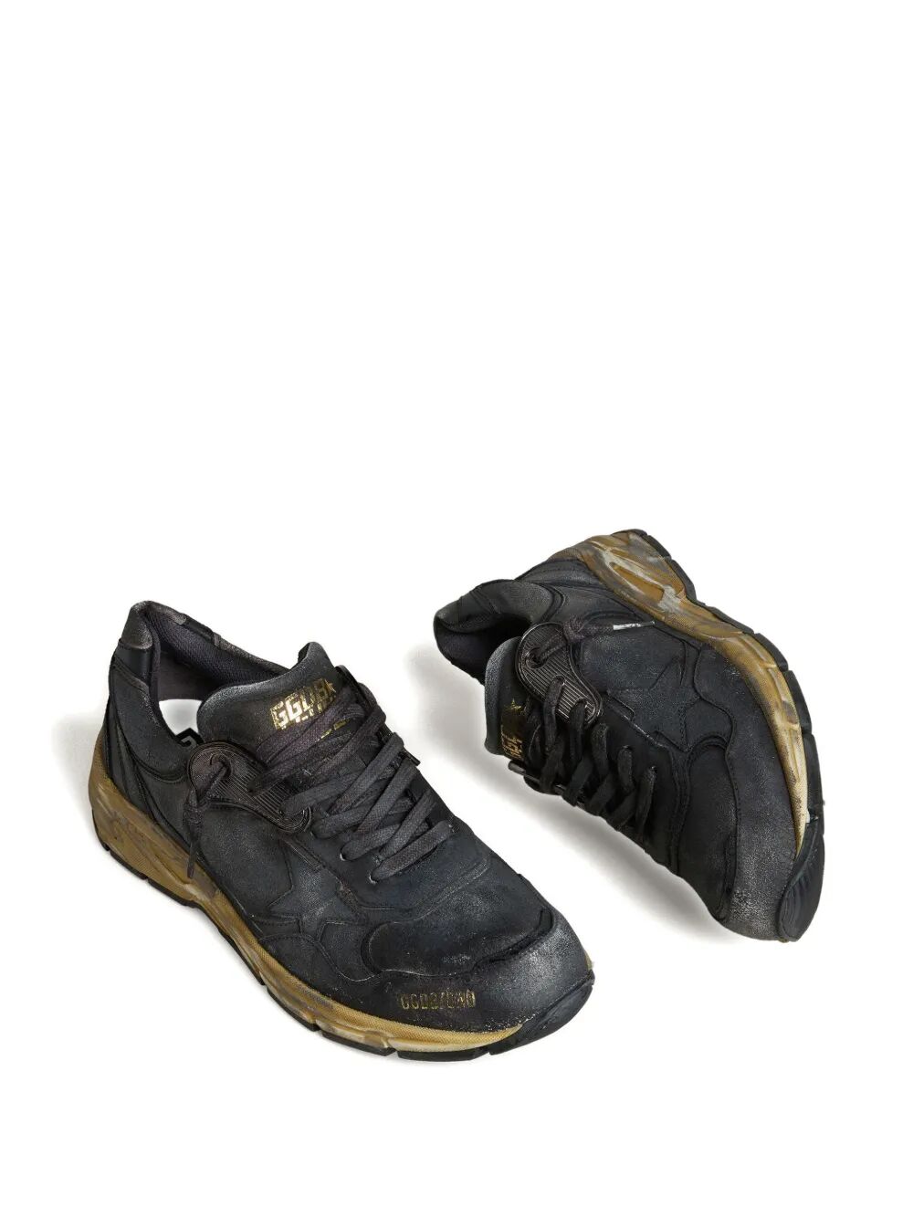 Golden Goose Men Dad-Star Sneakers In Naplak And Crackle Leather With Black Star And Heel Tab GOLDEN GOOSE