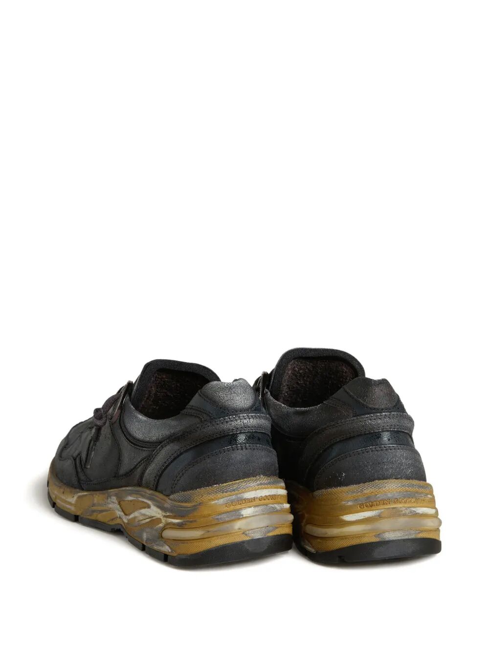 Golden Goose Men Dad-Star Sneakers In Naplak And Crackle Leather With Black Star And Heel Tab GOLDEN GOOSE