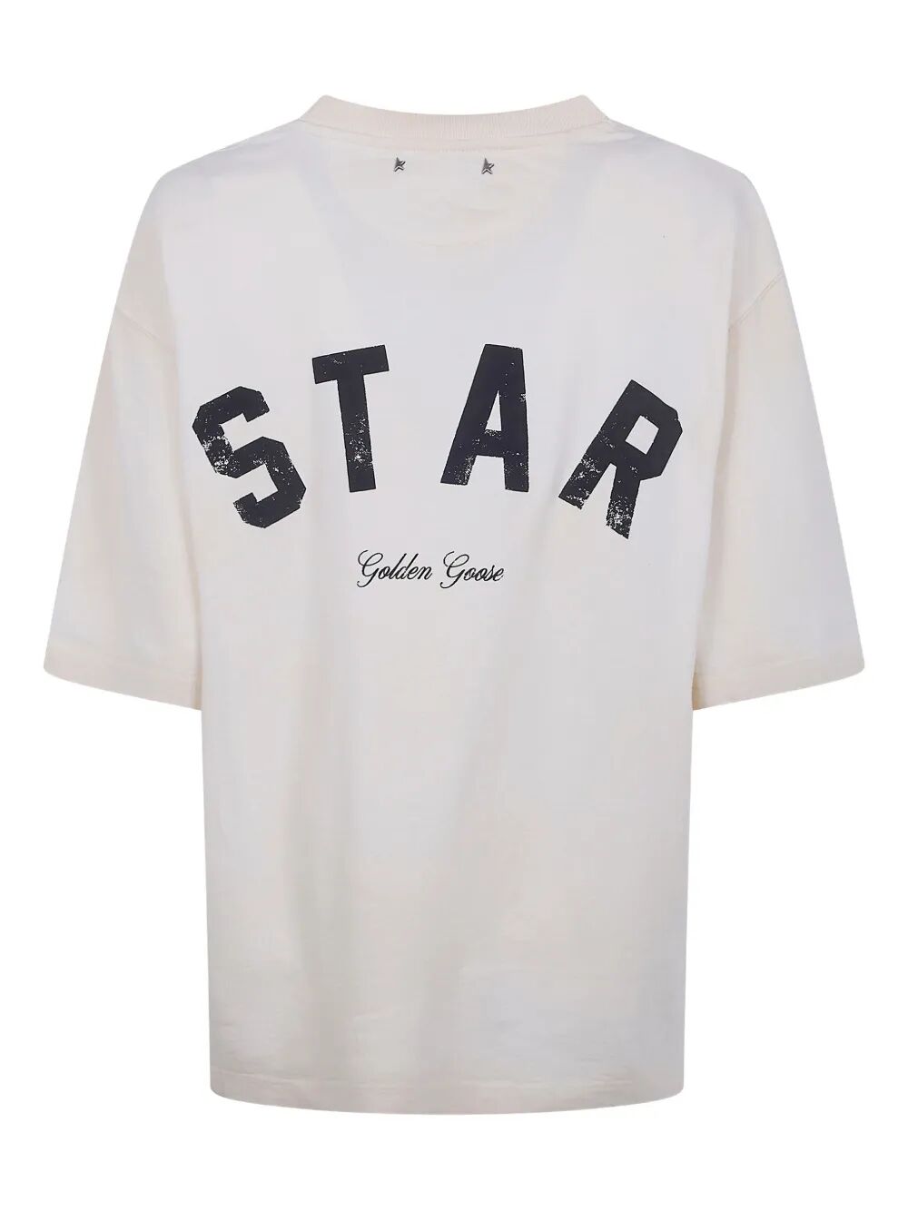 Golden Goose Men Star Unisex Vintage-Effect Cotton T-Shirt With Print On The Back GOLDEN GOOSE