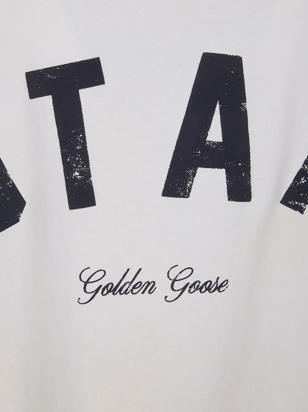 Golden Goose Men Star Unisex Vintage-Effect Cotton T-Shirt With Print On The Back GOLDEN GOOSE