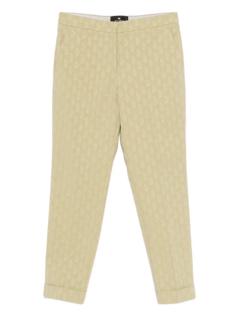 Etro Women Cropped Cotton Jacquard Trousers With Micro Paisley Motif ETRO