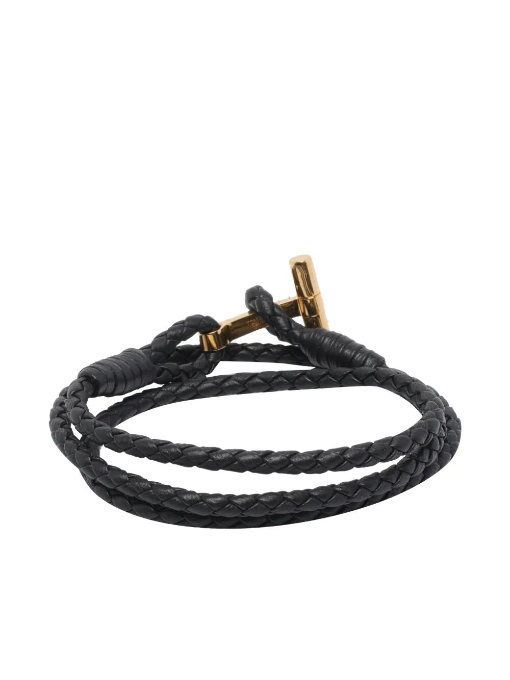 Tom Ford Men Braided Leather T Bracelet TOM FORD